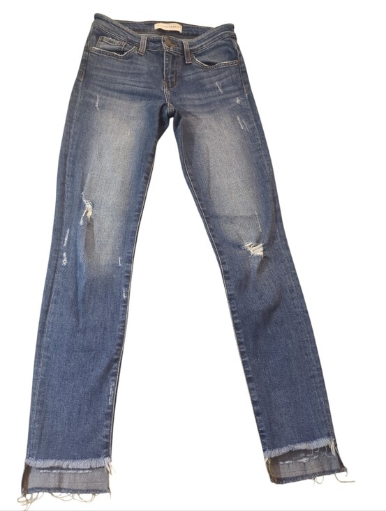 Flying Monkey Denim - Flying Monkey Women's Blue Distressed Straight-Leg Jeans